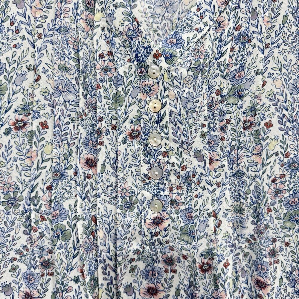 Rose & Olive Cottage Floral Button Popover Top Sz 2X Blue White Boho Dainty - Picture 4 of 9